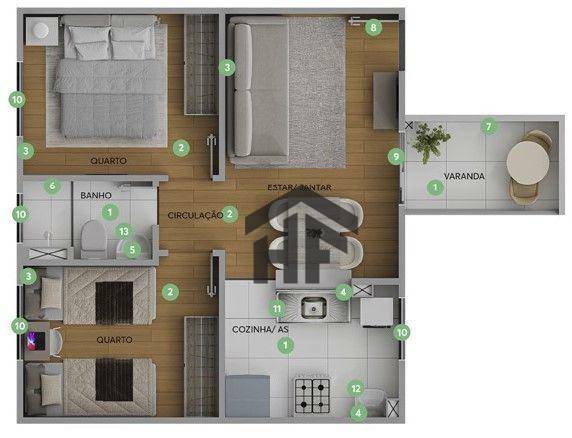 Apartamento à venda com 2 quartos, 43m² - Foto 11