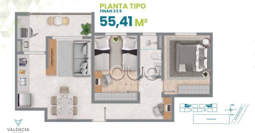 Apartamento à venda com 2 quartos, 55m² - Foto 2