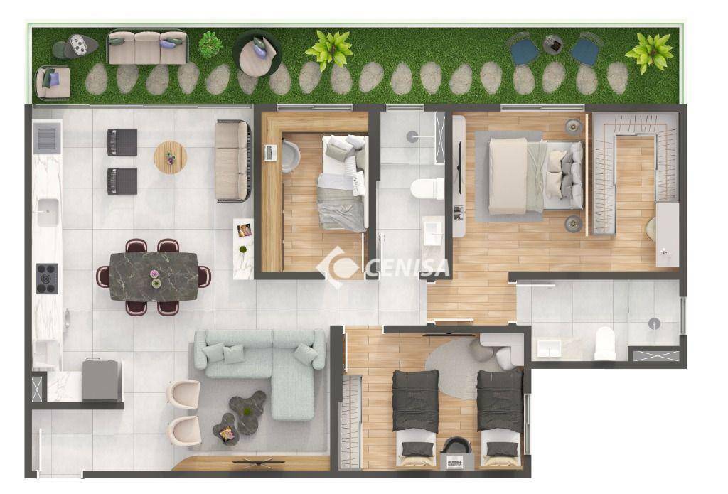 Apartamento à venda com 3 quartos, 106m² - Foto 3