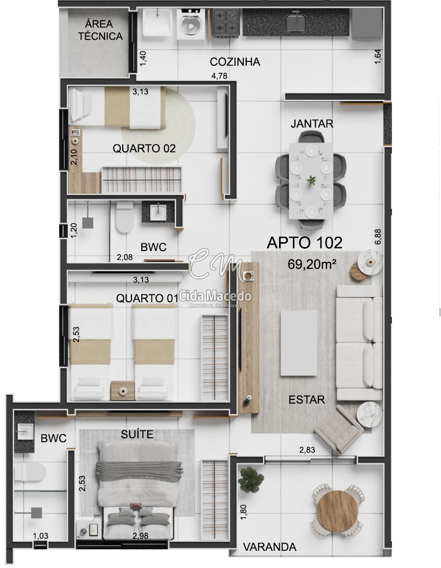 Apartamento à venda com 3 quartos, 68m² - Foto 16