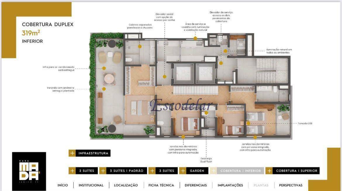 Apartamento à venda com 4 quartos, 327m² - Foto 7