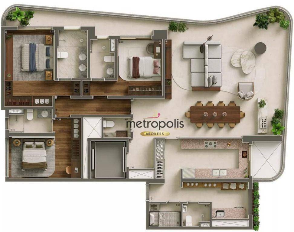 Apartamento à venda com 3 quartos, 182m² - Foto 29