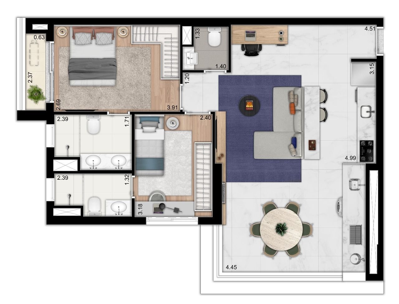 Apartamento à venda com 2 quartos, 77m² - Foto 20