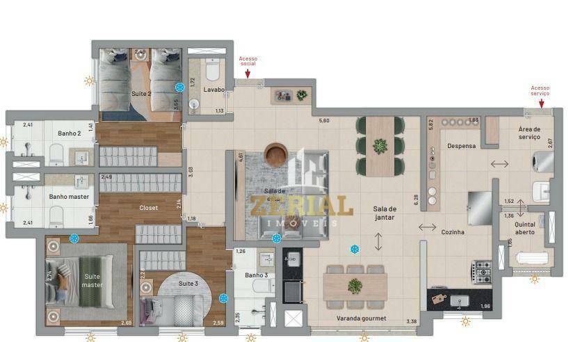 Apartamento à venda com 3 quartos, 113m² - Foto 2