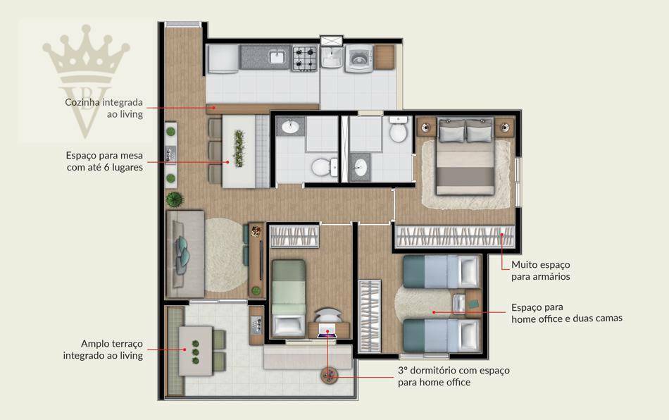 Apartamento à venda com 3 quartos, 67m² - Foto 9