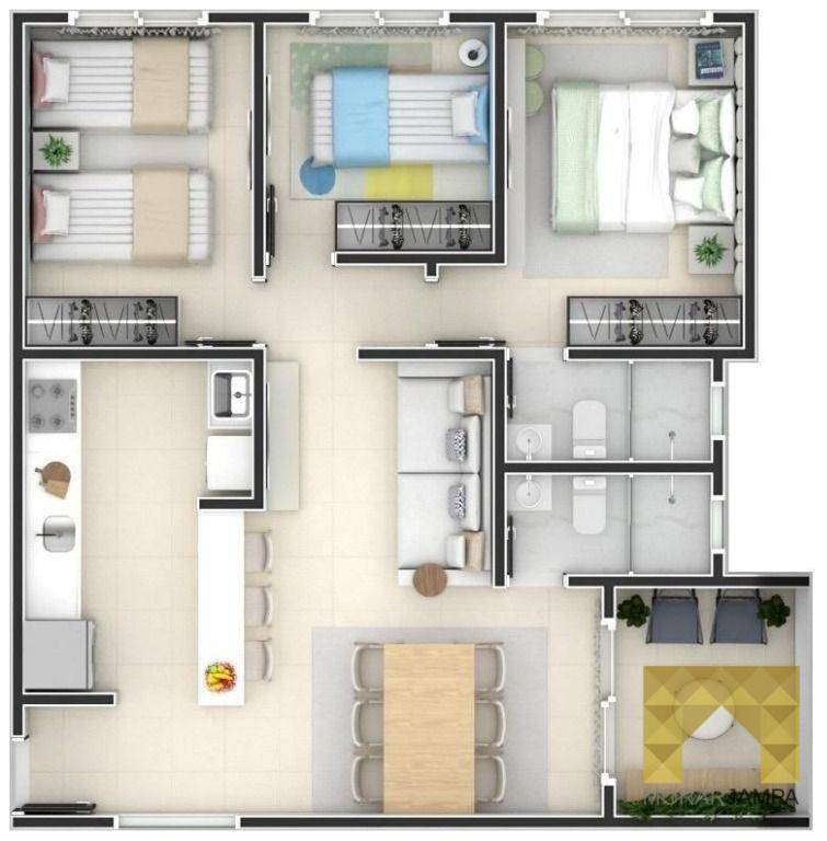 Apartamento à venda com 3 quartos, 74m² - Foto 4