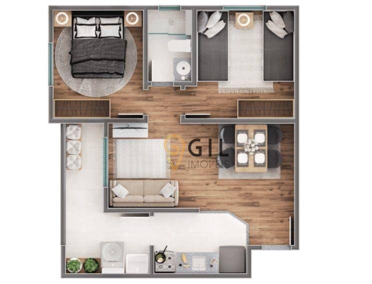 Apartamento à venda com 2 quartos, 51m² - Foto 3