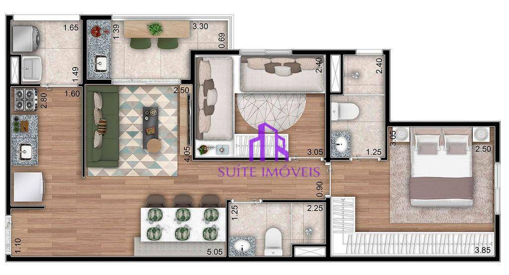 Apartamento à venda com 2 quartos, 57m² - Foto 1