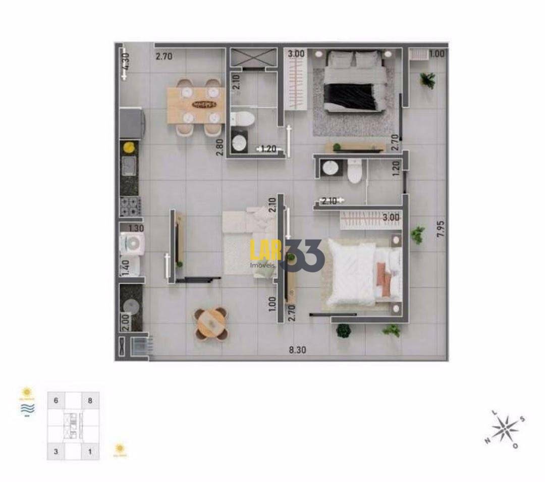 Apartamento à venda com 2 quartos, 106m² - Foto 5