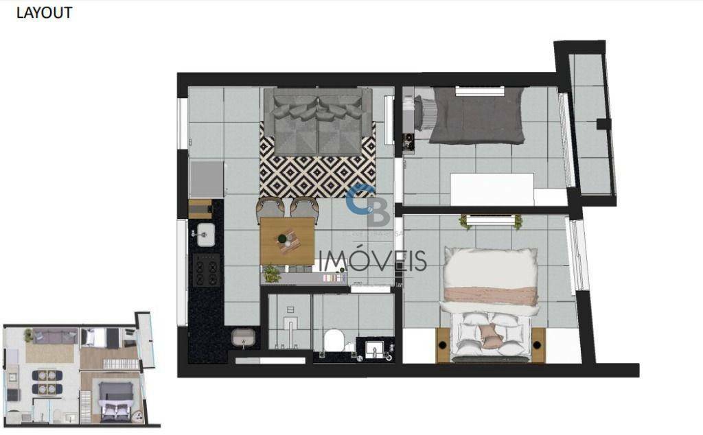 Apartamento à venda com 2 quartos, 35m² - Foto 10