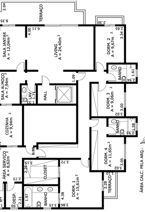 Apartamento à venda com 4 quartos, 214m² - Foto 4