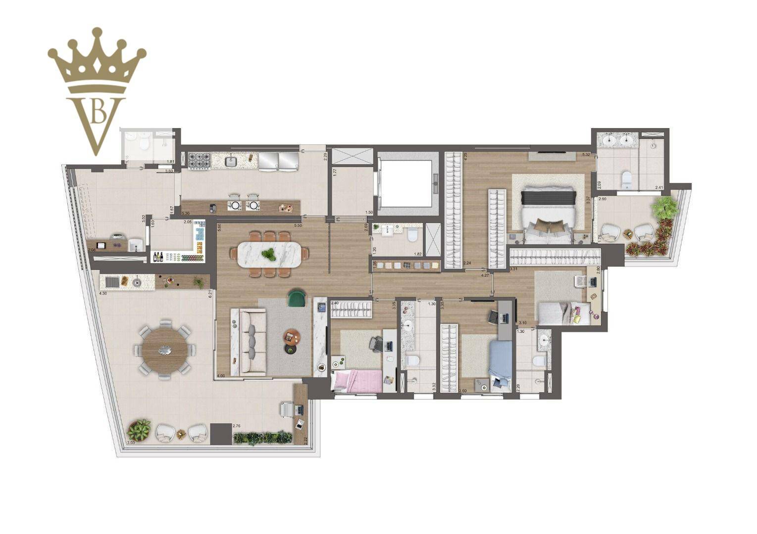 Apartamento à venda com 4 quartos, 186m² - Foto 3