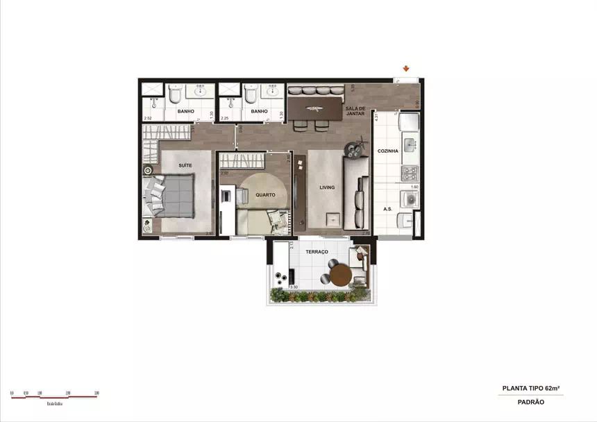 Apartamento à venda com 2 quartos, 67m² - Foto 2