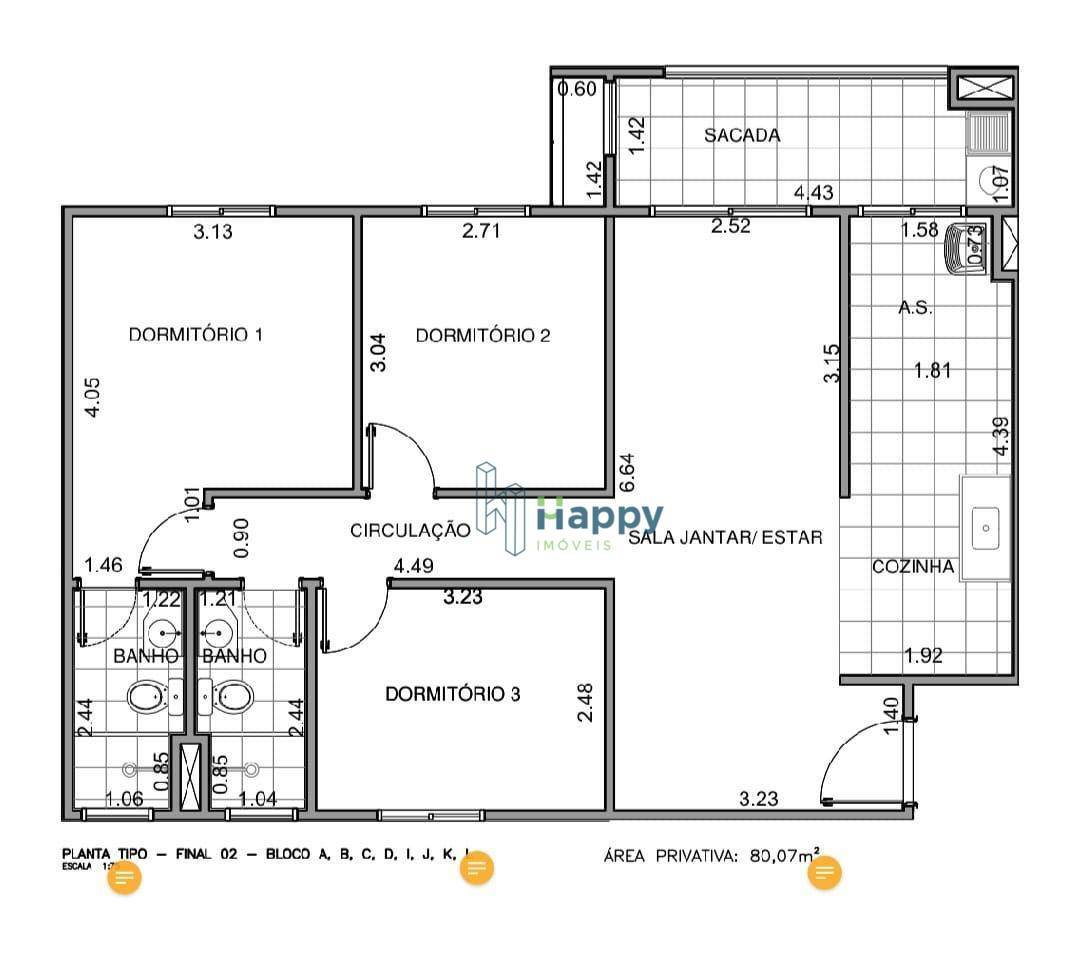 Apartamento à venda com 3 quartos, 80m² - Foto 13