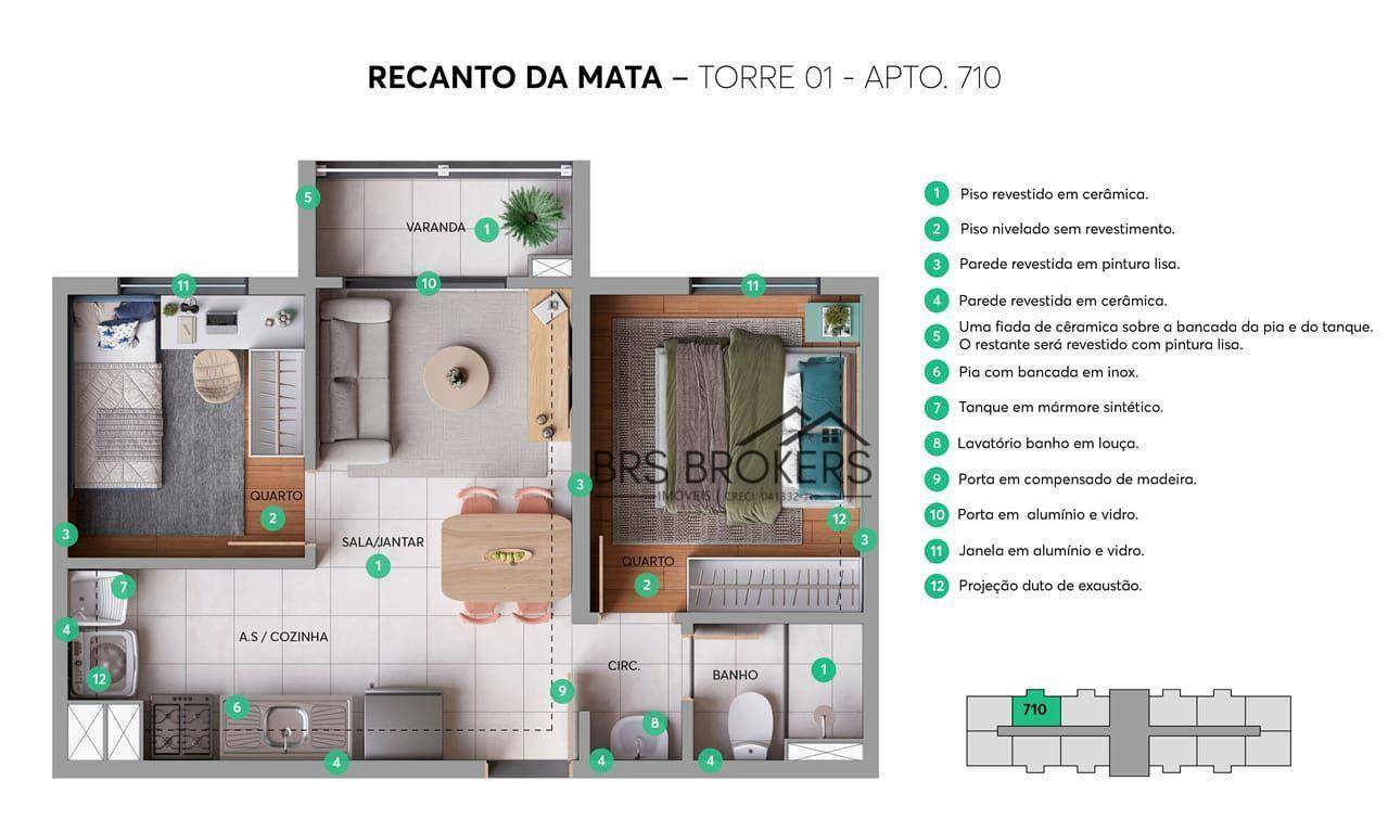 Apartamento à venda com 2 quartos, 35m² - Foto 12