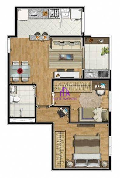 Apartamento à venda com 2 quartos, 50m² - Foto 2