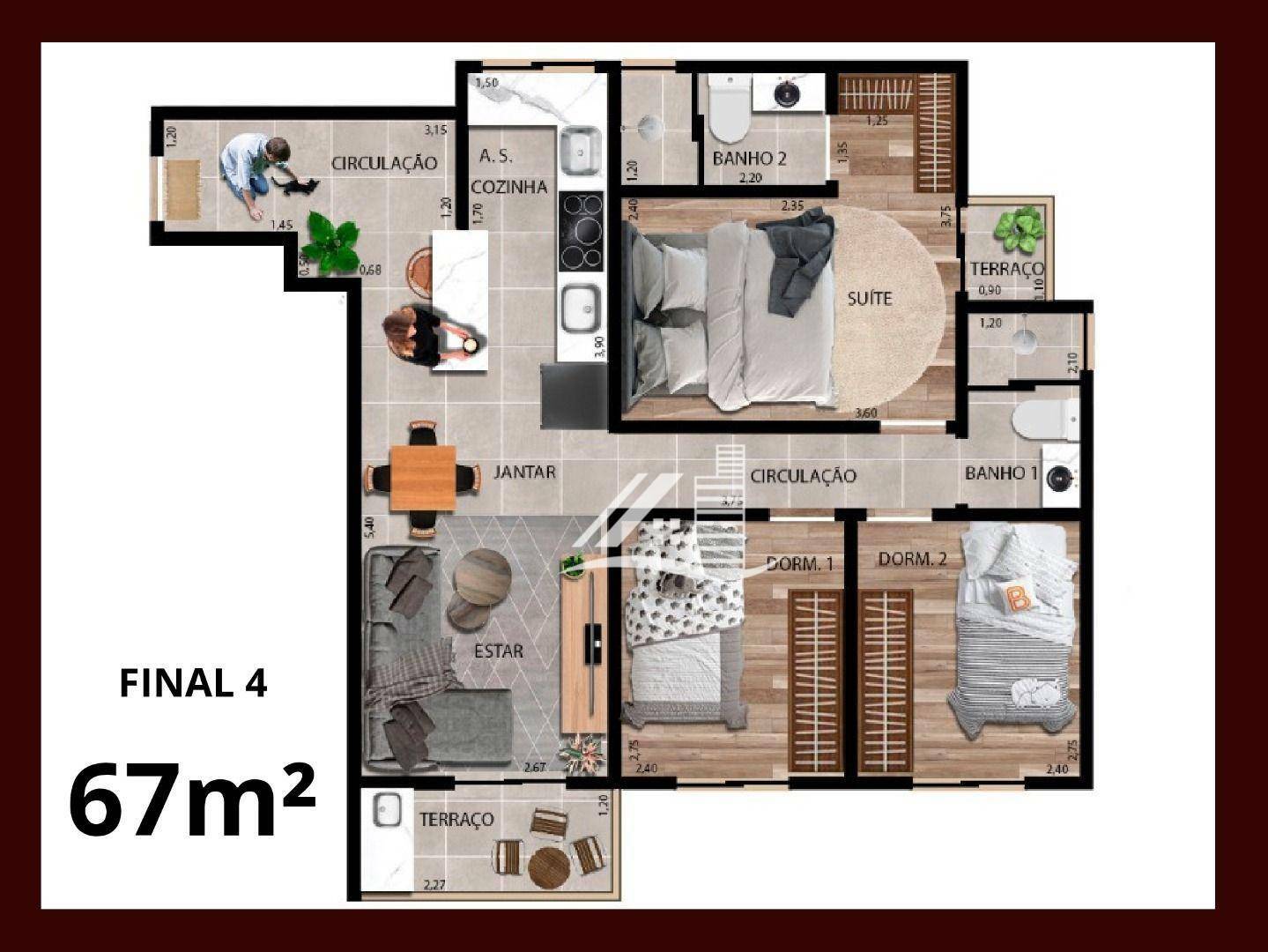 Apartamento à venda com 2 quartos, 67m² - Foto 5