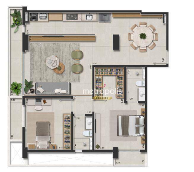 Apartamento à venda com 2 quartos, 92m² - Foto 9