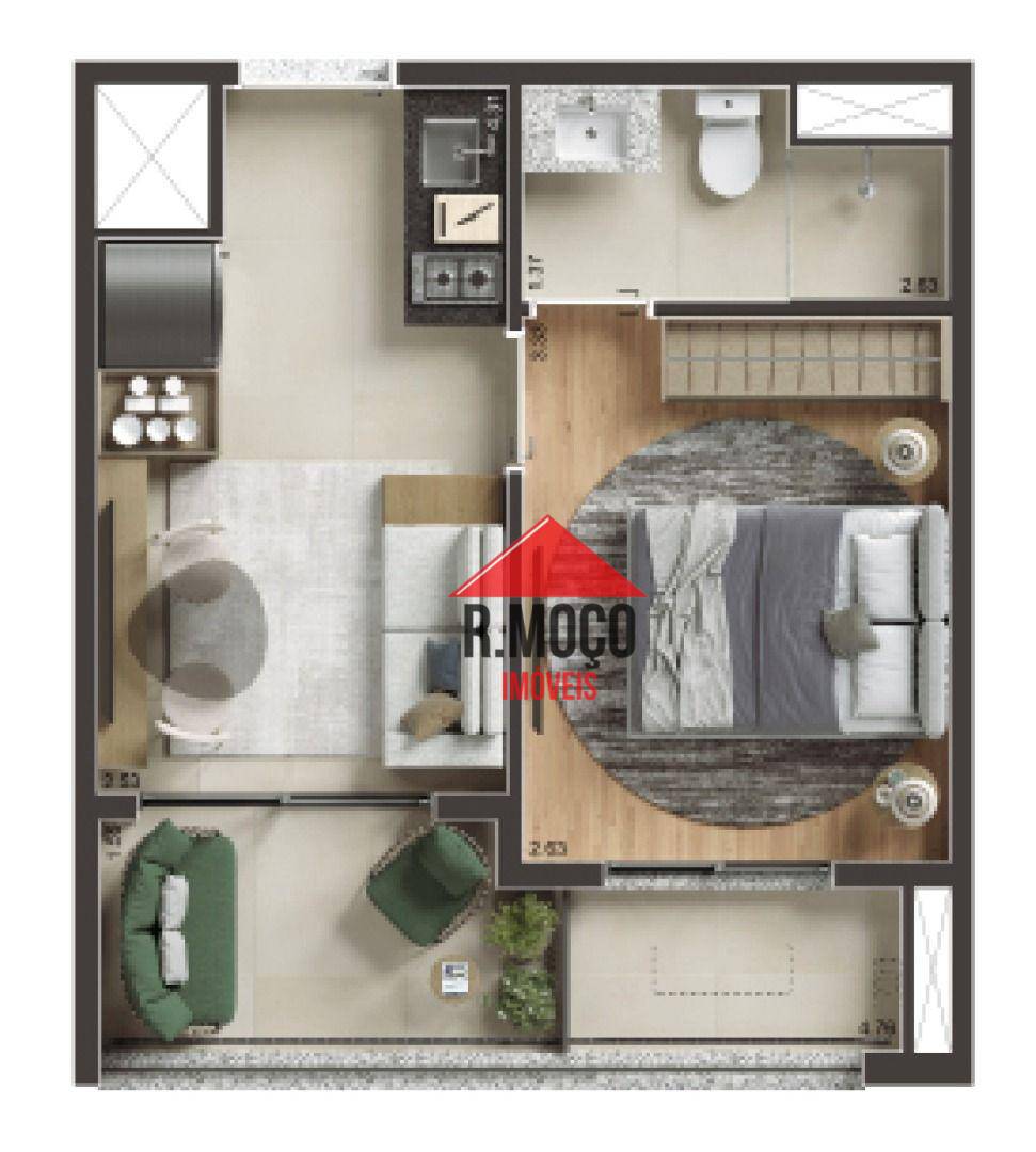 Apartamento à venda com 1 quarto, 30m² - Foto 3