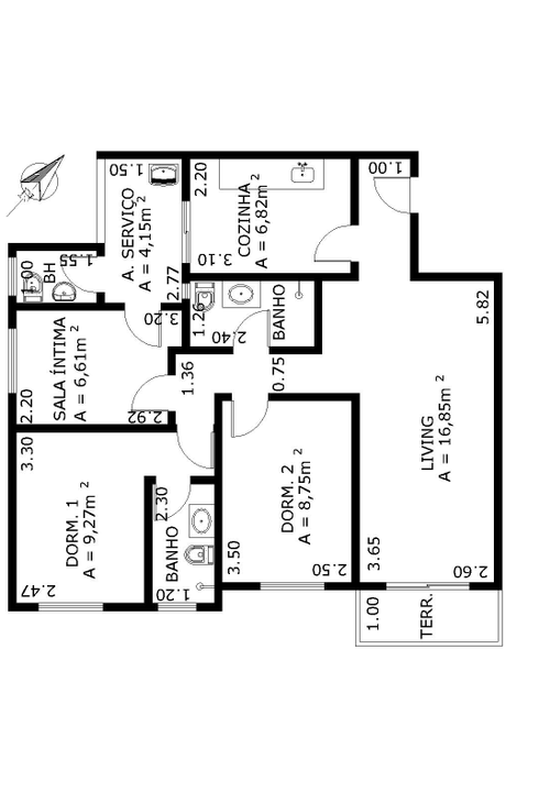 Apartamento à venda com 3 quartos, 78m² - Foto 2