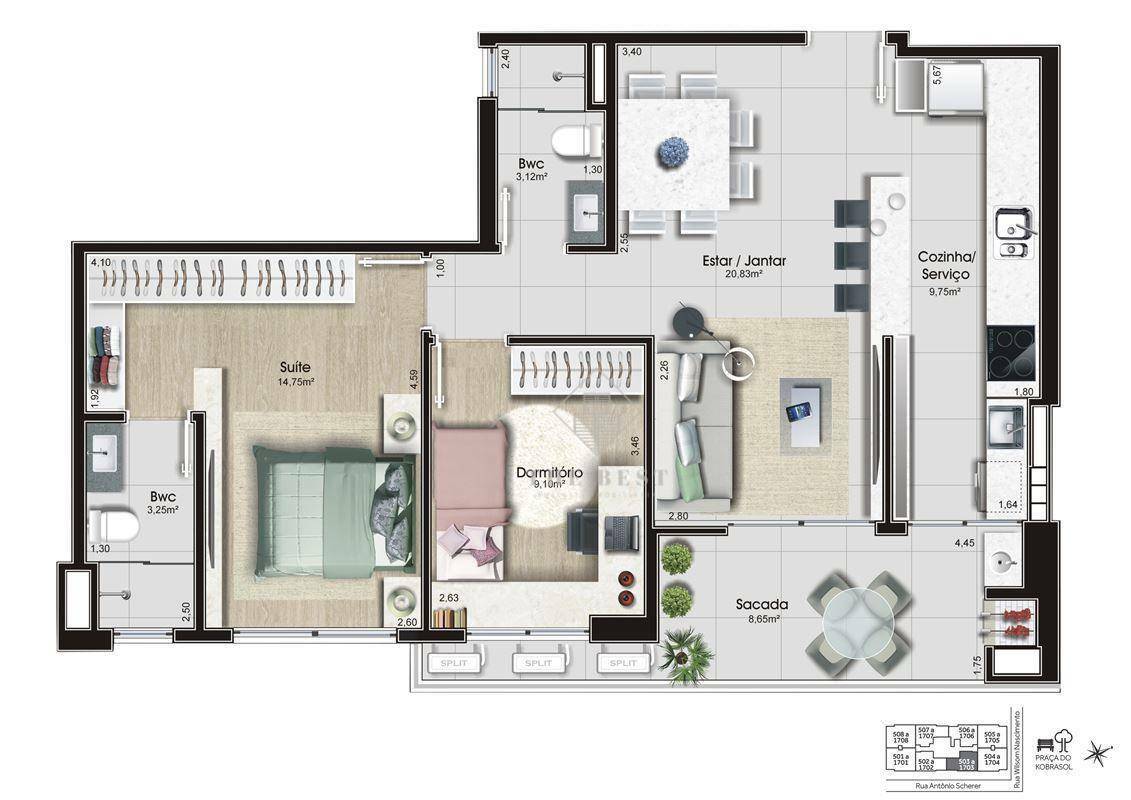 Apartamento à venda com 3 quartos, 103m² - Foto 19