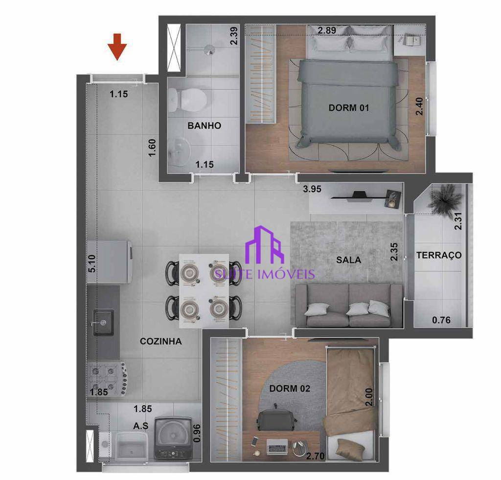 Apartamento à venda com 2 quartos, 34m² - Foto 20