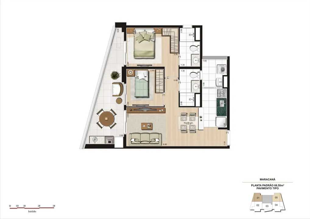 Apartamento à venda com 2 quartos, 68m² - Foto 6