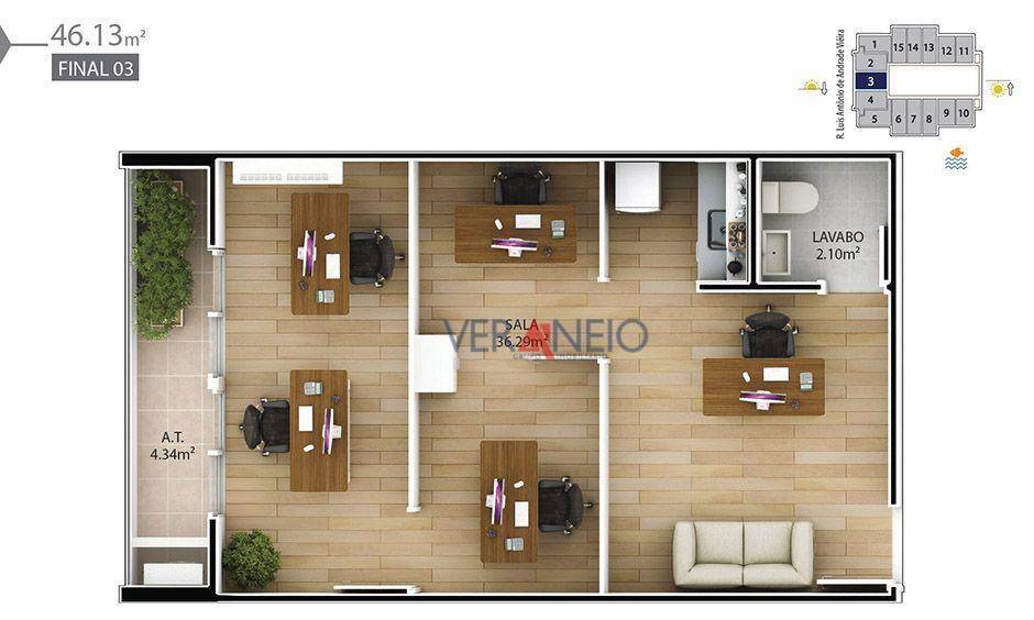 Conjunto Comercial-Sala para alugar, 38m² - Foto 26