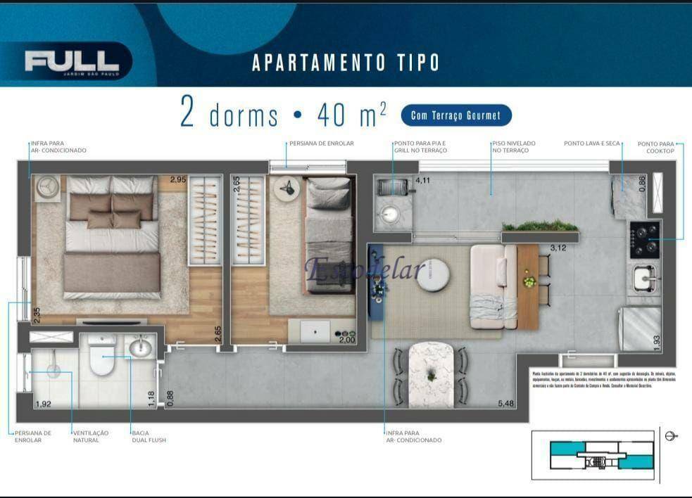 Apartamento à venda com 2 quartos, 35m² - Foto 19