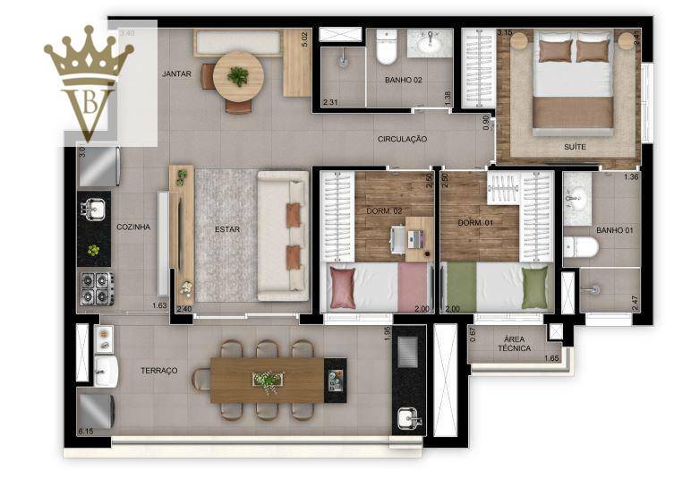 Apartamento à venda com 3 quartos, 69m² - Foto 17