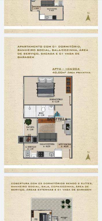 Apartamento à venda com 1 quarto, 40m² - Foto 2