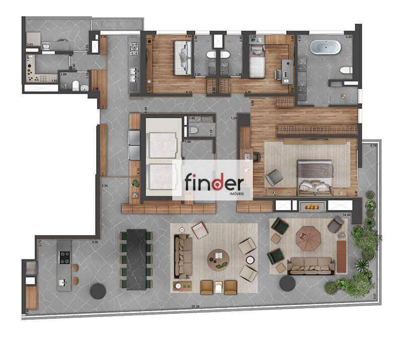 Apartamento à venda com 3 quartos, 288m² - Foto 14