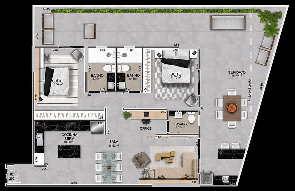 Apartamento à venda com 2 quartos, 137m² - Foto 4