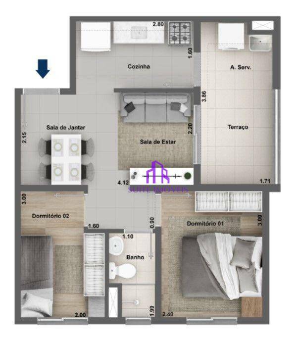 Apartamento à venda com 2 quartos, 35m² - Foto 61