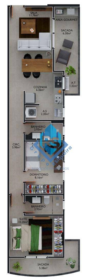 Apartamento à venda com 2 quartos, 69m² - Foto 10