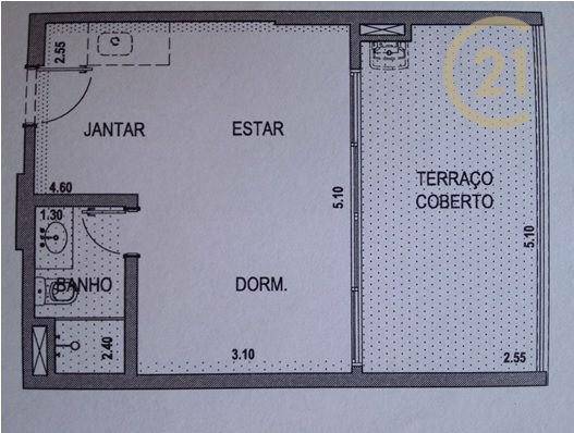 Apartamento à venda com 1 quarto, 40m² - Foto 9