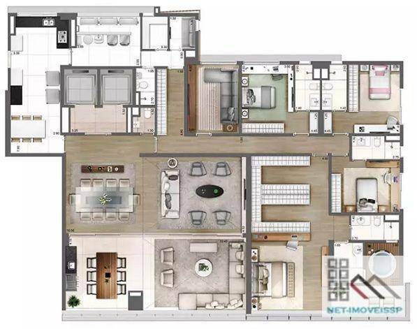 Apartamento à venda com 4 quartos, 343m² - Foto 1