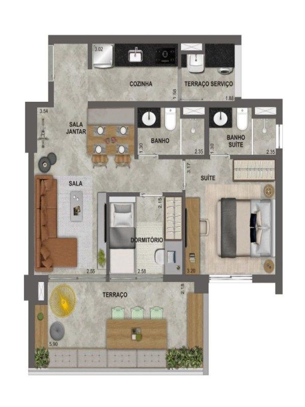 Apartamento à venda com 2 quartos, 70m² - Foto 1