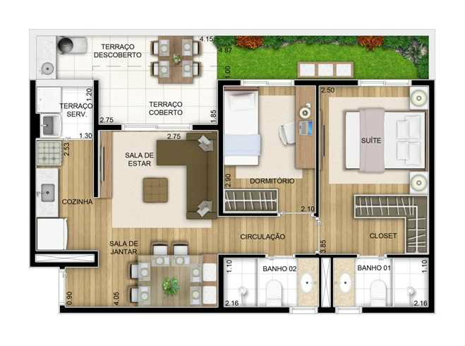 Apartamento à venda com 2 quartos, 58m² - Foto 3