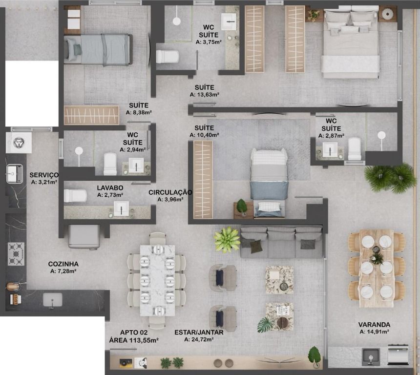 Apartamento à venda com 3 quartos, 119m² - Foto 15