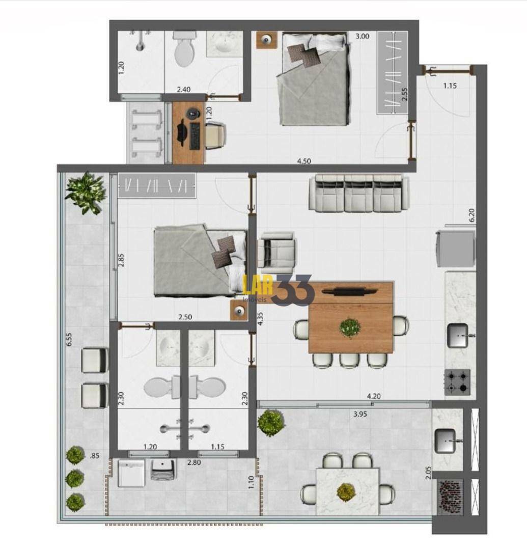 Apartamento à venda com 2 quartos, 60m² - Foto 6