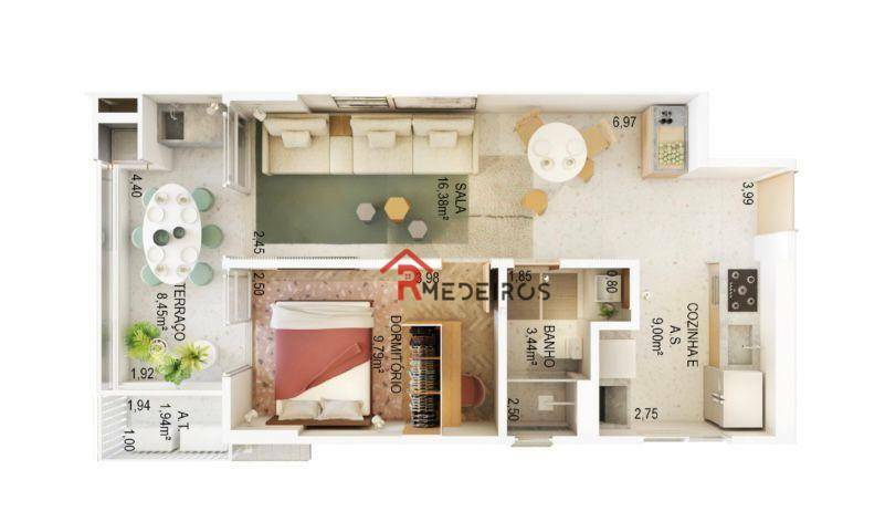 Flat/Apart Hotel, 1 quarto, 54 m² - Foto 11