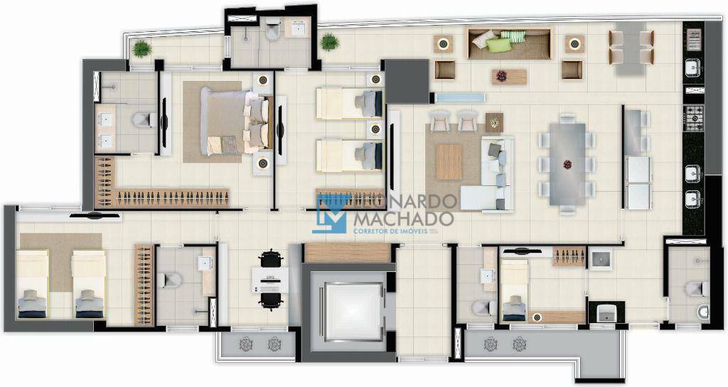 Apartamento à venda com 3 quartos, 153m² - Foto 2