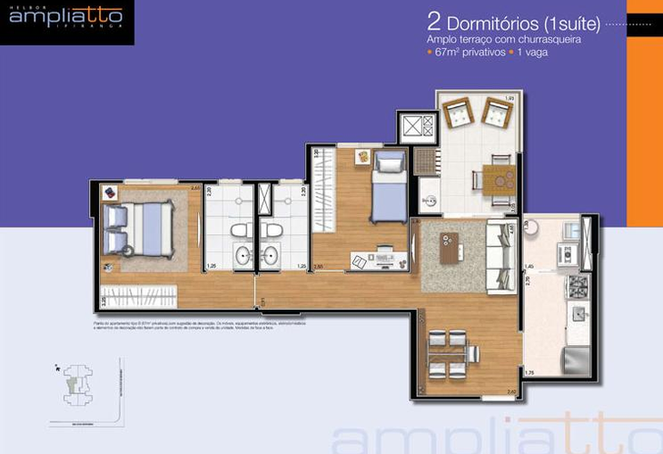 Apartamento à venda com 2 quartos, 67m² - Foto 4