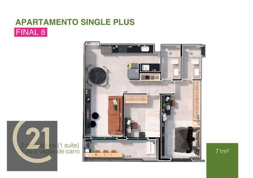 Apartamento à venda com 1 quarto, 45m² - Foto 8