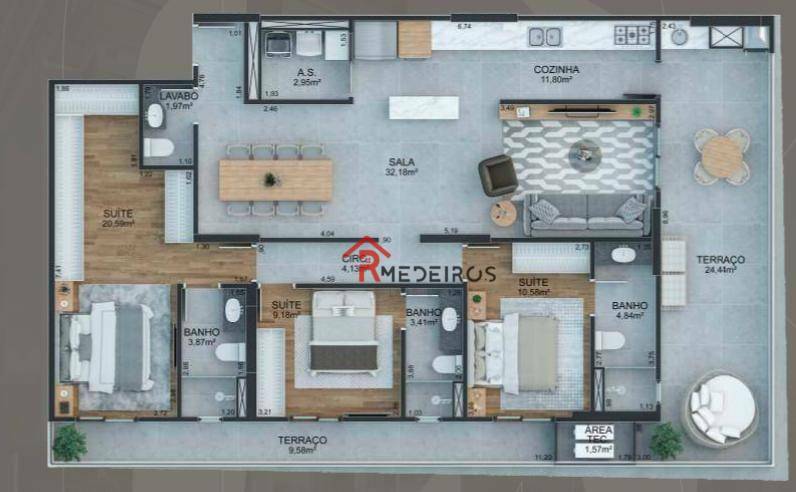 Apartamento à venda com 3 quartos, 157m² - Foto 15