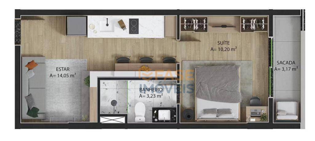 Apartamento, 1 quarto, 41 m² - Foto 3