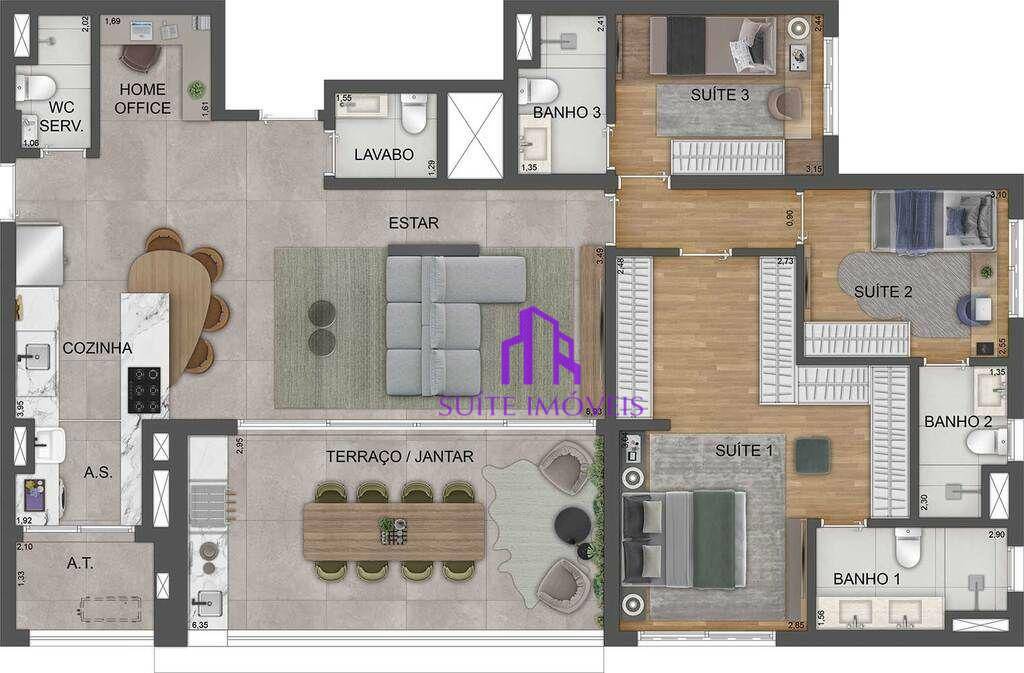 Apartamento à venda com 4 quartos, 135m² - Foto 37