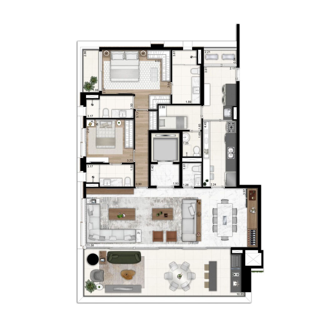 Apartamento à venda com 2 quartos, 186m² - Foto 18