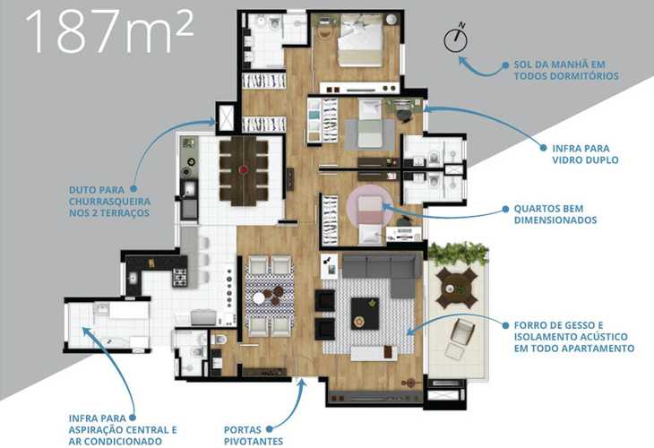 Apartamento à venda com 3 quartos, 187m² - Foto 6